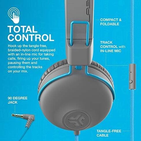 JLab Studio On-Ear Headphones, Wired Headphones, Tangle Free Cord, Ultra-Plush Faux Leather with Cloud Foam Cushions, 40mm Neodymium Drivers with C3 Sound, Black in Saudi Arabia