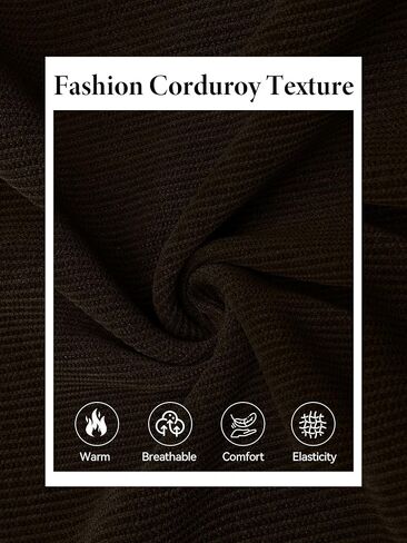 Mens Corduroy Sweatshirt Retro Metal Button Heavyweight Casual Workwear Warm Stylish Pullover S-2XL in Kuwait