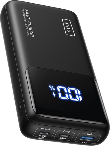 INIU Power Bank, 25000mAh/65W USB C Laptop Portable Charger, PD QC Fast Charging 3-Output External Battery Pack for Laptop MacBook Dell XPS iPad Tablet iPhone 14 13 12 Pro Max Samsung S21 Google, etc in Kuwait