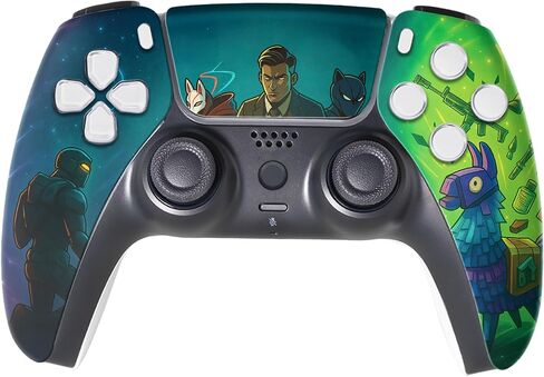 وحدة تحكم Forttnite Leggends Priime المخصصة PS-5 اللاسلكية المتوافقة مع وحدة تحكم Play-Station 5 بواسطة وحدات تحكم BCB | صُنع بفخر في الولايات المتحدة الأمريكية من خلال طباعة HYDRO-DIP الدائمة (ليست مجرد جلد) in Kuwait