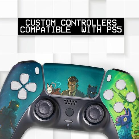 وحدة تحكم Forttnite Leggends Priime المخصصة PS-5 اللاسلكية المتوافقة مع وحدة تحكم Play-Station 5 بواسطة وحدات تحكم BCB | صُنع بفخر في الولايات المتحدة الأمريكية من خلال طباعة HYDRO-DIP الدائمة (ليست مجرد جلد) in Kuwait