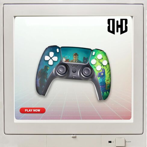 وحدة تحكم Forttnite Leggends Priime المخصصة PS-5 اللاسلكية المتوافقة مع وحدة تحكم Play-Station 5 بواسطة وحدات تحكم BCB | صُنع بفخر في الولايات المتحدة الأمريكية من خلال طباعة HYDRO-DIP الدائمة (ليست مجرد جلد) in Kuwait