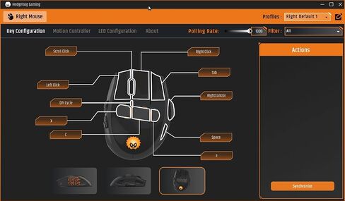 Hedgehog MMO Gaming Mouse - 16 000 DPI - 23 Programmable Buttons - Switch to Joystick Mode with Spring-Loaded Base - PC, Mac, Ubuntu Linux in Saudi Arabia