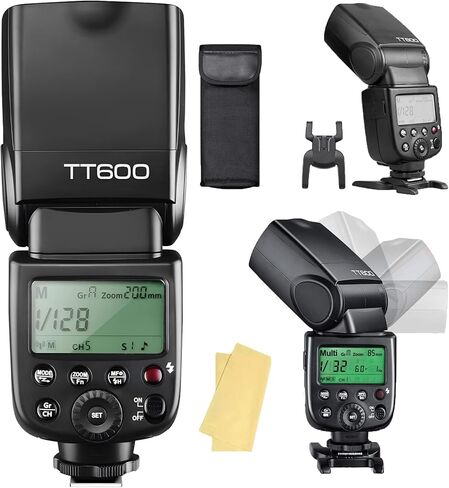 Godox TT600 GN60 2.4G 1/8000s فلاش الكاميرا Speedlite، 230 ومضة طاقة كاملة، 0.1-2.6s وقت إعادة التدوير، متوافق مع Canon وNikon وPentax وOlympus وكاميرات DSLR الأخرى مع Hotshoe وFilte القياسية in Saudi Arabia