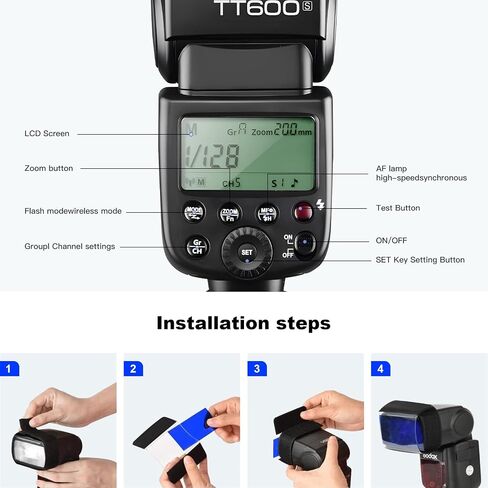 Godox TT600 GN60 2.4G 1/8000s Camera Flash Speedlite, 230 Full Power Flashes, 0.1-2.6s Recycle Time, Compatible for Canon, Nikon, Pentax, Olympus and Other DSLR Cameras with Standard Hotshoe & Filte in Saudi Arabia