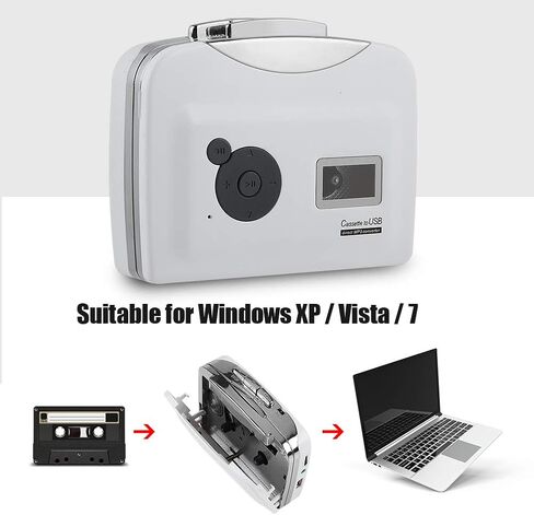 Cassette to MP3 Converter,Portable Tape Player Captures MP3 Audio Music via USB, Music Player Suitable for Laptops and Computers in Saudi Arabia