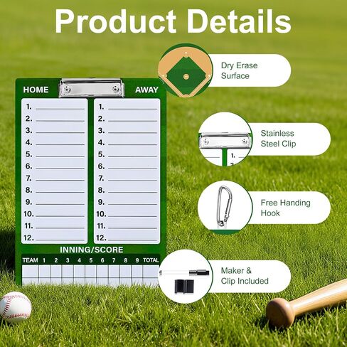 Magnetic Baseball Lineup Board, Dry Erase Coach Lineup Board, Baseball Coaching Board for Dugout, Baseball Clipboard for Coaches with 40 Lineup Cards, Baseball Coaching Accessories in Saudi Arabia