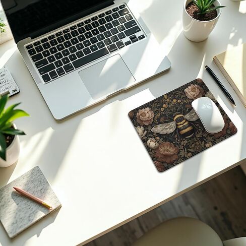 Moody Floral Dragonfly Mouse Pad,Dark Cottagecore Botanical Dragonfly Mouse Pads Mousepad for DeskOffice Dorm Computers Laptop, Aesthetic Office Supplies Desk Accessories, 9.5x7.9 Inch in Kuwait