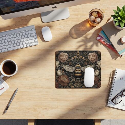 Moody Floral Dragonfly Mouse Pad,Dark Cottagecore Botanical Dragonfly Mouse Pads Mousepad for DeskOffice Dorm Computers Laptop, Aesthetic Office Supplies Desk Accessories, 9.5x7.9 Inch in Kuwait