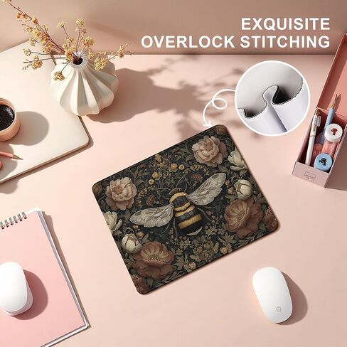 Moody Floral Dragonfly Mouse Pad,Dark Cottagecore Botanical Dragonfly Mouse Pads Mousepad for DeskOffice Dorm Computers Laptop, Aesthetic Office Supplies Desk Accessories, 9.5x7.9 Inch in Kuwait