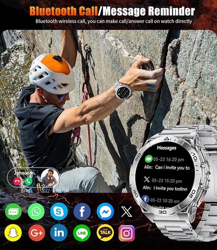 Smart Watches for Men with Flashlight,1.6" AMOLED Always on Display Outdoor Sports Smartwatch with 111 Sports modes ,Heart Rate/Sleep Monitor IP68 Waterproof Fitness Tracker for Android iOS,2 Straps in Saudi Arabia