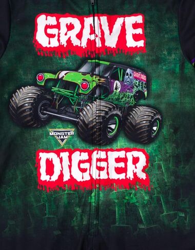 Monster Jam Zip Up Coverall Toddler to Little Kid Grave Digger in Saudi Arabia