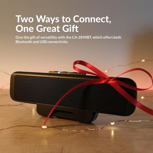 Cyber Acoustics USB & Bluetooth Speaker Bar (CA-2890BT) – USB Powered Speaker with Speakerphone for PC and Bluetooth to Simultaneously Connect to Smartphones, Clamps to Monitor, Convenient Controls in Kuwait