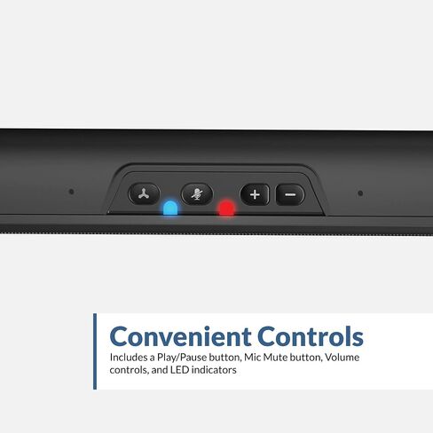 Cyber Acoustics USB & Bluetooth Speaker Bar (CA-2890BT) – USB Powered Speaker with Speakerphone for PC and Bluetooth to Simultaneously Connect to Smartphones, Clamps to Monitor, Convenient Controls in Kuwait