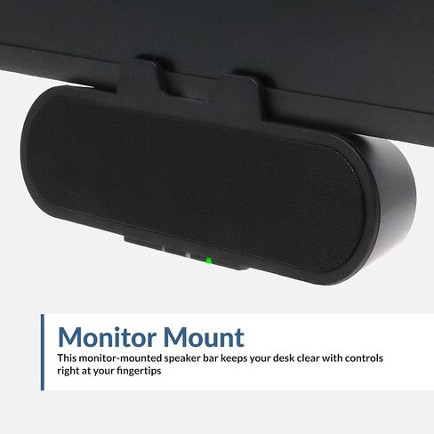 Cyber Acoustics USB & Bluetooth Speaker Bar (CA-2890BT) – USB Powered Speaker with Speakerphone for PC and Bluetooth to Simultaneously Connect to Smartphones, Clamps to Monitor, Convenient Controls in Kuwait