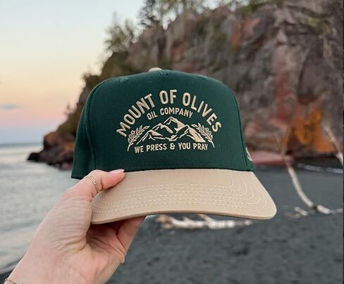 777 Never Luck Always God Christian Trucker Hat, Vintage Two-Tone Style Black/Beige, Adjustable Snapback, One Size Fits Most, Women Men Baseball Caps, Faith Based Hat Company in Saudi Arabia