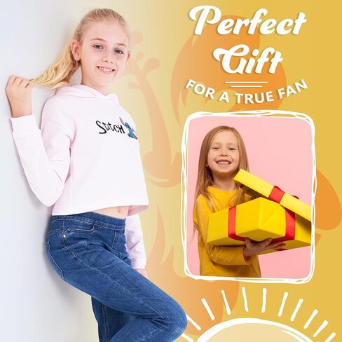 Disney Stitch Hoodie for Girls and Teens Comfy Cropped Top Cute Clothes for Kids in Saudi Arabia