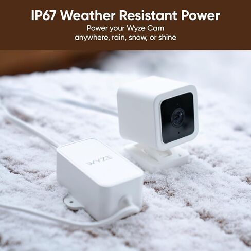 محول طاقة خارجي بطول 20 قدم من Wyze لـ WYZE Pan v4/v3، Cam v4/OG/v3 Pro/Duo Cam Pan - بدون تركيب مثقاب، كابل مقاوم للماء IP67 (يتضمن محول Micro-USB على شكل حرف L) in Kuwait