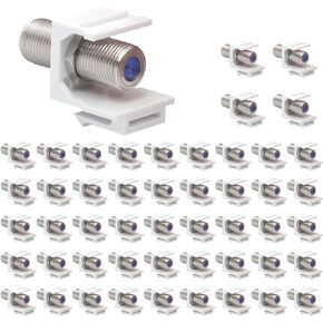 VCE Coax Keystone Jack Insert 5-Pack, Gold-Plated 3GHz Coaxial Cable Connector, F-Type RG6 Cable Extender Female to Female for Wall Plate and Patch Panel in Saudi Arabia