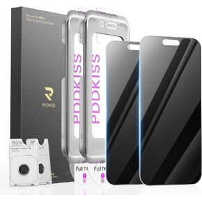 PDDKISS Compatible for iPhone 12/iPhone 12 Pro Privacy Screen Protector 6.1 inch Display, Gradient Colorful Anti Spy Anti Blue Light HD Screen Protector Tempered Glass Easy Installation in Kuwait