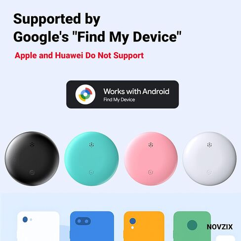علامة تعقب الهواء المتوافقة مع Android - علامات تعقب لهواتف Android، تدعم Google Find My Device، موديل 2025 الجديد (أسود) in Kuwait