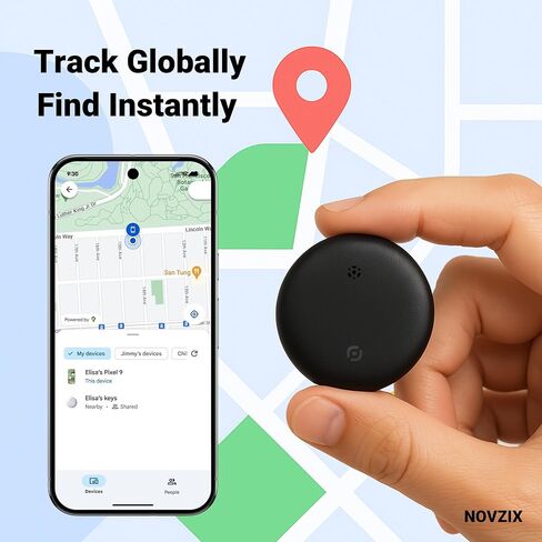 علامة تعقب الهواء المتوافقة مع Android - علامات تعقب لهواتف Android، تدعم Google Find My Device، موديل 2025 الجديد (أسود) in Kuwait