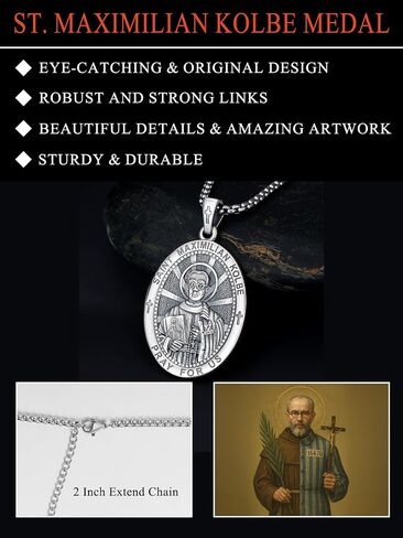 Seiyang Saint Necklace 925 Sterling Silver Patron Amulet Medal Jewelry for Men Women (with Gift Box) in Saudi Arabia