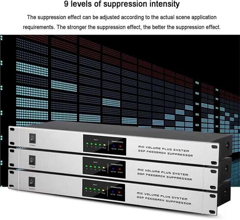 Professional KTV Digital Pre-stage Effector, Anti-Howling Audio Processor, Ound Transmission Gain Improvement Amount: 5-14dB, 9 Level Inhibition Intensity, For Recording Studios, Bars(2 in 2 out) in Saudi Arabia