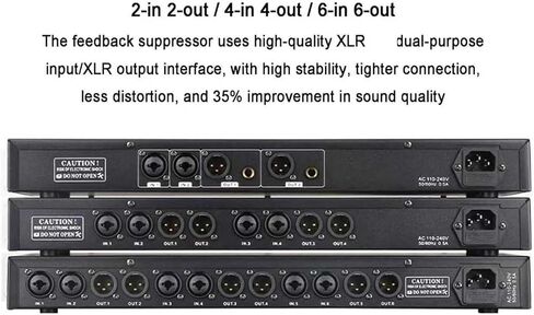 Professional KTV Digital Pre-stage Effector, Anti-Howling Audio Processor, Ound Transmission Gain Improvement Amount: 5-14dB, 9 Level Inhibition Intensity, For Recording Studios, Bars(2 in 2 out) in Saudi Arabia