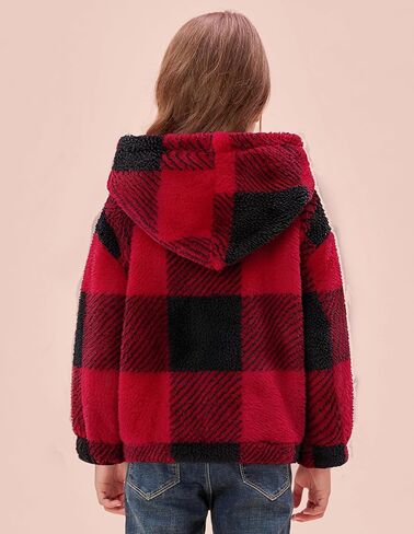 GRACE KARIN Girls Fleece Jacket Zip Up Sherpa Coat Kids Fall Hoodie Fuzzy Sweatshirt Size 5-14 in Saudi Arabia