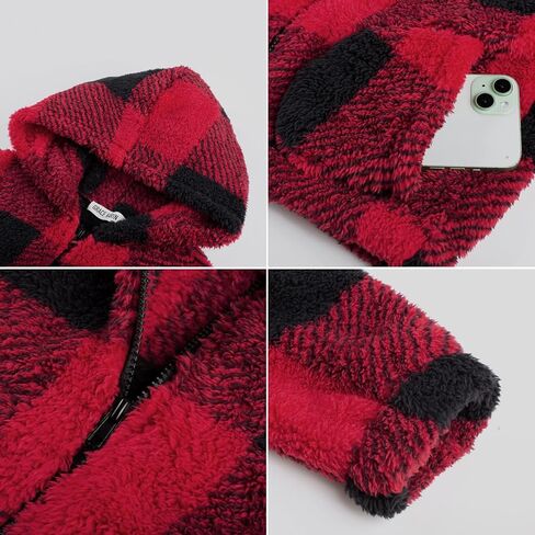 GRACE KARIN Girls Fleece Jacket Zip Up Sherpa Coat Kids Fall Hoodie Fuzzy Sweatshirt Size 5-14 in Saudi Arabia