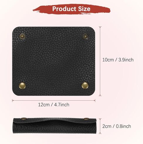 غلاف مقبض جلدي [2pcs] - غطاء مقبض حقيبة يد مع 2 مشابك معدنية تستخدم للحقائب والأكياس وأحواض التسوق ومحافظ - [بني ، 5 بوصات/12 سم] وسادة محفظة ناعمة in Saudi Arabia