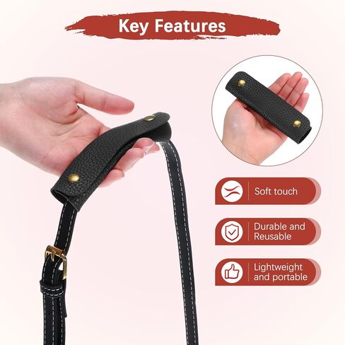 غلاف مقبض جلدي [2pcs] - غطاء مقبض حقيبة يد مع 2 مشابك معدنية تستخدم للحقائب والأكياس وأحواض التسوق ومحافظ - [بني ، 5 بوصات/12 سم] وسادة محفظة ناعمة in Saudi Arabia