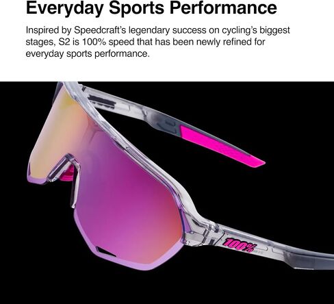 نظارات شمسية 100% S2 Sport Performance لركوب الدراجات (TotalEnergies Team أبيض مطفي/أزرق معدني - عدسات عاكسة متعددة الطبقات باللون الأزرق HiPER) in Saudi Arabia