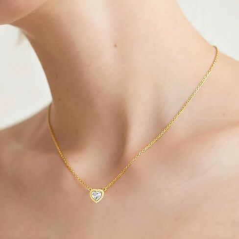 SLUYNZ 925 Sterling Silver CZ Love Choker Necklace for Women Teens Sweet Heart Pendant Necklace for Her Birthday Anniversary in Saudi Arabia