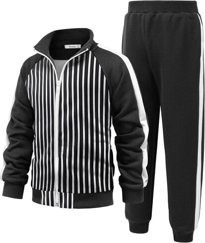 تُحدد Arshiner Boy's Active Tracksuits Full zip Sports Grougging Athletic Running 2 قطعة تعرق لمدة 5-13 سنوات in Saudi Arabia