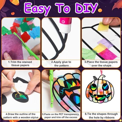 EggSun 36 Sets Mandala Suncatchers Paper Craft Kit for Kids Adults Ornaments Stained Glass Window Arts and Crafts Kit for VBS Classroom Holiday Birthday Projects Home Party Decorations Ages 4 8 12 in Kuwait