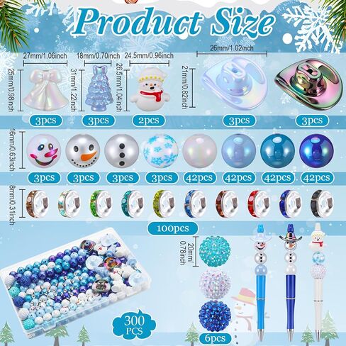 Finecheer 300 PCS حبات بؤرية للأقلام AB Color Acrylic 3D Bocal Colorful Beads Bulk Round Rinestone Spacer for Beadable Pen Keychain Making Jewelry Scarms Darms Crafts (على شكل قوس) in Saudi Arabia