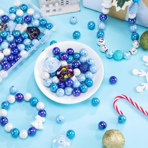 Finecheer 300 PCS حبات بؤرية للأقلام AB Color Acrylic 3D Bocal Colorful Beads Bulk Round Rinestone Spacer for Beadable Pen Keychain Making Jewelry Scarms Darms Crafts (على شكل قوس) in Saudi Arabia