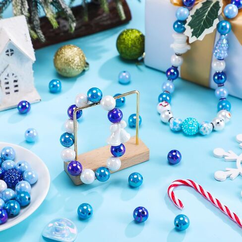 Finecheer 300 PCS حبات بؤرية للأقلام AB Color Acrylic 3D Bocal Colorful Beads Bulk Round Rinestone Spacer for Beadable Pen Keychain Making Jewelry Scarms Darms Crafts (على شكل قوس) in Saudi Arabia