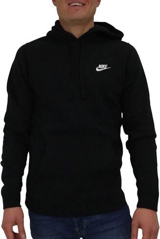 Nike Men's Sportswear Club Pullover Hoodie, Black/Black/White, XXXX-Large in Saudi Arabia