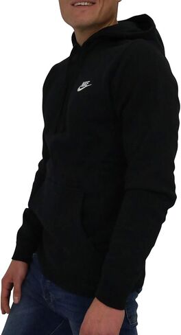 Nike Men's Sportswear Club Pullover Hoodie, Black/Black/White, XXXX-Large in Saudi Arabia