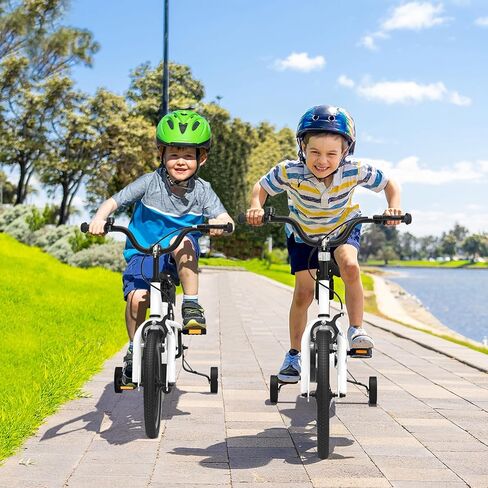 BABY JOY Kids Bike, 12 14 16 18 Inch Children Bikes for Boys Girls Age 3-8 Years w/Training Wheels, Handbrake, Coaster Brake & Removable Basket, Kids Bicycle of Multiple Colors in Saudi Arabia