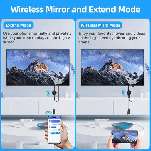 محول عرض لاسلكي 4K للتلفزيون، دونجل WiFi Miracast بسرعة 5 جيجا هرتز لبث الفيديو والصوت من أجهزة الكمبيوتر المحمولة والأجهزة اللوحية وأجهزة التلفزيون/أجهزة العرض/الشاشات، لا حاجة للتطبيق ومتوافق مع Android وiOS وWindows in Kuwait