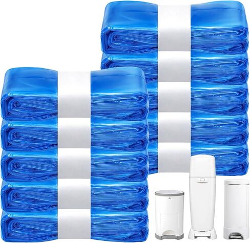Diaper Pail Refill Bags,8 Packs Extra Thick,Continuous Liner With No Preset Perforations,Leak-Proof&Odor Blocking,For Diaper Pails,Strollers&Travel,Eco-Friendly Baby Essentials,Hold up to 5523 Diapers in Kuwait