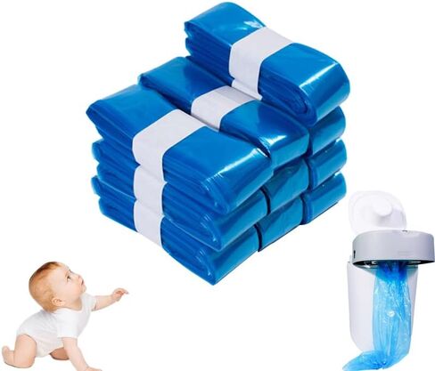 Diaper Pail Refill Bags,8 Packs Extra Thick,Continuous Liner With No Preset Perforations,Leak-Proof&Odor Blocking,For Diaper Pails,Strollers&Travel,Eco-Friendly Baby Essentials,Hold up to 5523 Diapers in Kuwait