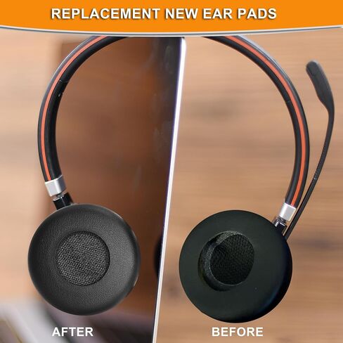 defean HSW018W Evolve 65 UC - استبدال وسائد أذن متوافقة مع Jabra Evolve 65 UC 65MS / Evolve 40 40MS Evolve 20se uc 30 II 65 40 سماعات ، رغوة الذاكرة استبدال سماعات الأذن، مؤتمرات in Saudi Arabia