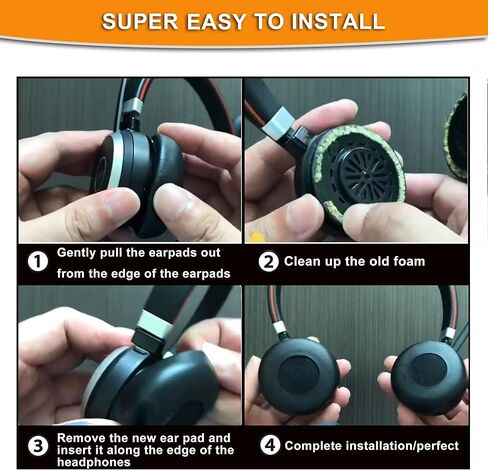 defean HSW018W Evolve 65 UC - استبدال وسائد أذن متوافقة مع Jabra Evolve 65 UC 65MS / Evolve 40 40MS Evolve 20se uc 30 II 65 40 سماعات ، رغوة الذاكرة استبدال سماعات الأذن، مؤتمرات in Saudi Arabia