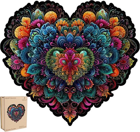 Succulent Heart 200 Pieces Wooden Jigsaw Puzzles for Adults with Unique Irregular Shape Fun Challenging Puzzles for Kids and Couples on Birthday, Father's Day, Christmas 11.8"*11.8" in Saudi Arabia
