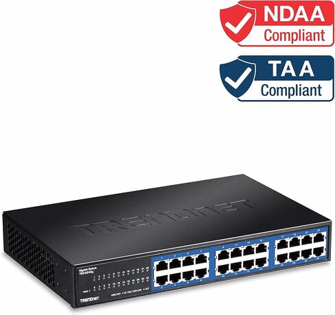 TRENDnet 18-Port Gigabit PoE+ Switch, 16 x 30W PoE+ Ports, 2 Gigabit SFP Slots, 240W PoE Budget, 36Gbps Switching Capacity, 1U 19" Rack Mountable, Lifetime Protection, Black, TPE-TG182 in Saudi Arabia